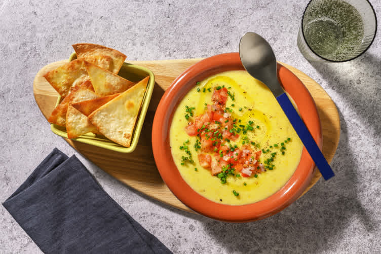 Elote thai: crema de maíz con leche de coco